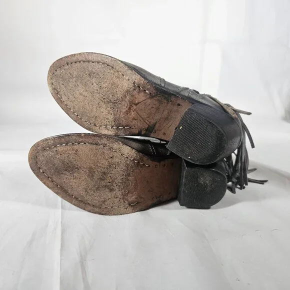 Circle G Gray Booties Women's Size 5 Fringe Zipper Closure - Picture 6 of 9